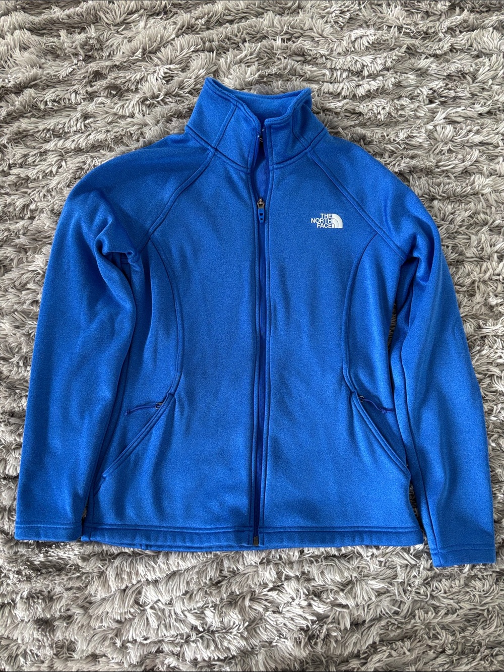 The North Face Women's Royal Blue Full-Zip Fitted Fleece Jacket S